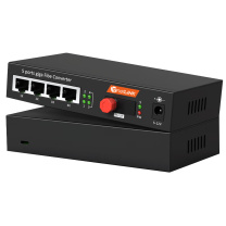 netLINK 光纤收发器 HTB-GS-03/4GEV-20AB(FC) 传输速率:千兆 接口类型:1光4电 类型:单模单纤