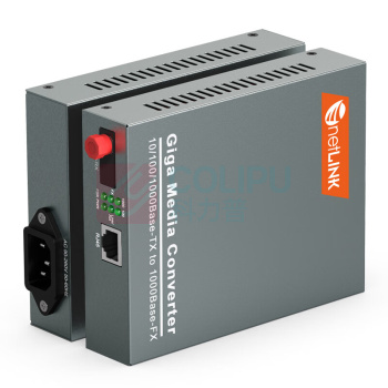 netLINK 光纤收发器 HTB-4100AB-20KM-N(FC) 传输速率:千兆 接口类型:1光1电 类型:单模单纤