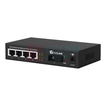 netLINK 光纤收发器 HTB-3100B/4FE-25KM 传输速率:百兆 接口类型:1光4电 类型:单模单纤