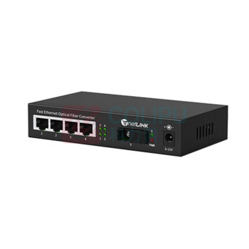 netLINK 光纤收发器 HTB-3100B/4FE-25KM 传输速率:百兆 接口类型:1光4电 类型:单模单纤