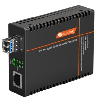 netLINK 光纤收发器 HTB-GS-03/SFP-20KM 千兆单模双纤, 工程电信级, SFP光电转换器, LC接口, DC5V