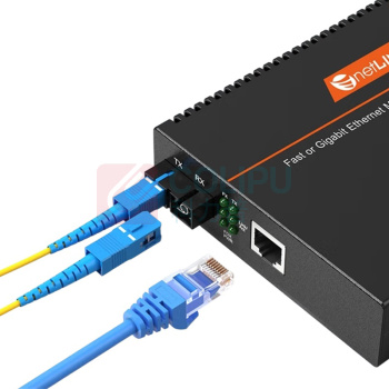 netLINK 光纤收发器 HTB-GS-03/SFP-20KM 千兆单模双纤, 工程电信级, SFP光电转换器, LC接口, DC5V