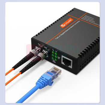 netLINK 光纤收发器 HTB-1100-2KM/ST 100Mbps 市电供电 1920*1080 桌面式 无屏幕 百兆 电口&光口 自然散热 3W