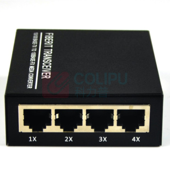netLINK 光纤收发器 9.3CM*7CM*2.6CM 1光4电百兆单模双纤光纤收发器百万高清摄像机专用一台