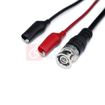 优企 BNC转鳄鱼夹bncQ9信号测试线示波器探头检测线 3C-2V 1米 (黑色+红色)