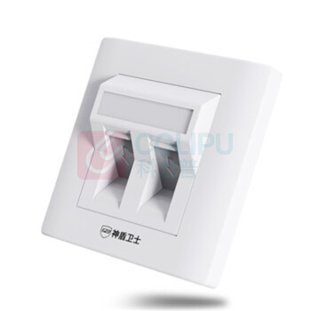 神盾卫士 SDWS 网络面板 SF-1017T 86型,斜双口,超五/六/七类模块电话语音插座 (白色)