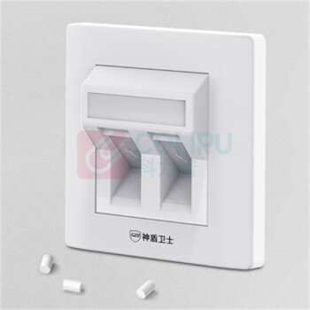 神盾卫士 SDWS 网络面板 SF-1017T 86型,斜双口,超五/六/七类模块电话语音插座 (白色)