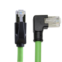优企 六类 工业高柔网线 HT26320-7 1m (绿色) 【直头对右弯】