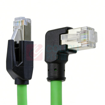 优企 六类 工业高柔网线 HT26320-7 1m (绿色) 【直头对右弯】