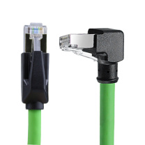 优企 六类 工业高柔网线 HT26320-9 1m (绿色) 【直头对上弯】