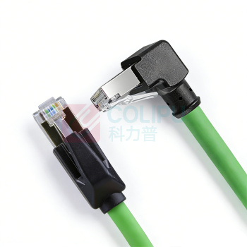 优企 六类 工业高柔网线 HT26320-9 1m (绿色) 【直头对上弯】
