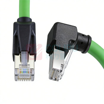 优企 六类 工业高柔网线 HT26320-9 1m (绿色) 【直头对上弯】