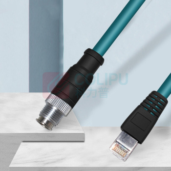 丰应子 高柔相机工业网络连接线 M12转RJ45航空插头 8芯X型编码公头30米 FYZ-GW99D /