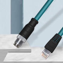 丰应子 高柔相机工业网络连接线 M12转RJ45航空插头 8芯X型编码公头2米 FYZ-GW92D
