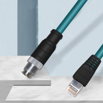丰应子 高柔相机工业网络连接线 M12转RJ45航空插头 8芯X型编码公头25米 FYZ-GW98D