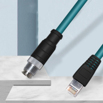 丰应子 高柔相机工业网络连接线 M12转RJ45航空插头 8芯X型编码公头15米 FYZ-GW96D /