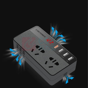 智汇 车载逆变器12/24v转220v CP562022-0011 点烟口+PD快充【小车专用200瓦功率】