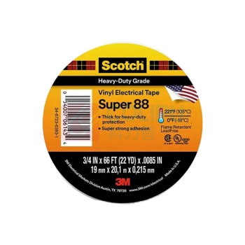 3M 绝缘胶带 特优型 Super88 19mm*20m*0.22mm (黑色)