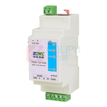 智嵌物联 串口服务器 ZQWL-GE100D 接口类型:网口;RS485 规格:108×59×36mm (白色) 不含电源适配器