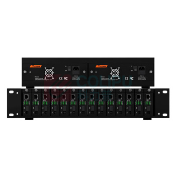 netLINK 光纤收发器机架 HTB-14AC 规格:488×230×90mm (黑色)