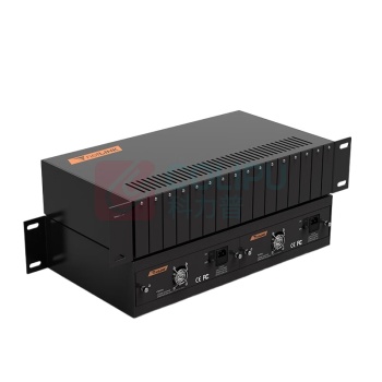 netLINK 光纤收发器机架 HTB-16AC/D 规格:488×230×90mm (黑色)
