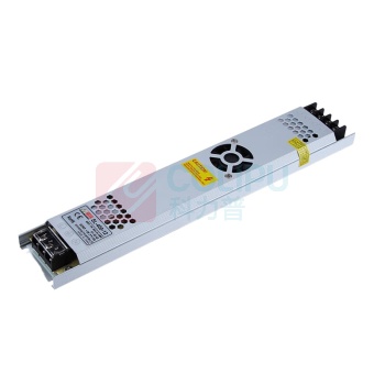 明纬 超薄长条LED灯箱电源灯带变压器 220转24V 风扇款SL-400-12(400W12V33A) 低压12V开关电源300W