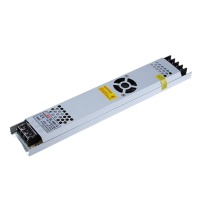明纬 超薄长条LED灯箱电源灯带变压器 220转24V 风扇款SL-400-12(400W12V33A) 低压12V开关电源300W