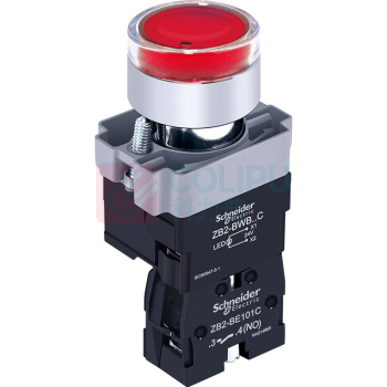 施耐德 Schneider 按钮开关 XB2BW36B1C 22mm金属 指示灯 AC/DC24V (红色)