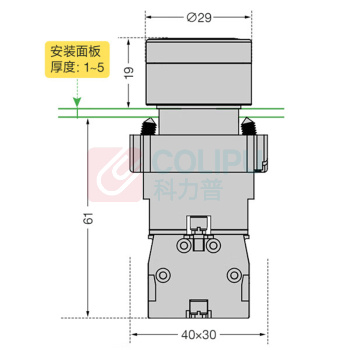 施耐德 Schneider 按钮开关 XB2BW36B1C 22mm金属 指示灯 AC/DC24V (红色)