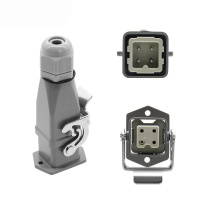 汇君 HJUN 矩形航空插头插座 4芯(3+1接地)顶出