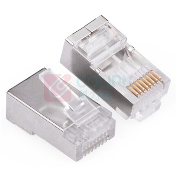 舜普 SP 水晶头 SPJ5-RJ45-100 超五类屏蔽 (透明色) 100个/包