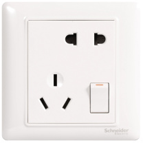 施耐德电气 Schneider Electric 10A错位五孔插座带开关插座 A3E15_10UA 86*86 新国标