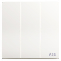 ABB 开关面板 三位单控三开单控开关 轩致系列 白色 AF123 电工电料