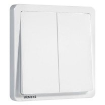 西门子 SIEMENS 开关插座 二开双控开关面板 致典雅白色 5TA14233NC01