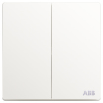 ABB 开关面板 二开双控双开双控开关 轩致系列 白色 AF126L平面