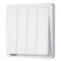 西门子 SIEMENS 开关插座 四开单控带荧光开关面板致典 雅白色 5TA14423NC01
