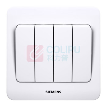 西门子 SIEMENS 开关插座 四开单控面板 86型暗装面板 远景雅白色