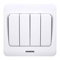 西门子 SIEMENS 开关插座 四开单控面板 86型暗装面板 远景雅白色