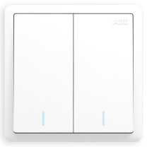 ABB 开关面板 二开单控双开单控开关 86型带荧光两位开关 远致系列 白色 AO102