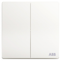 ABB 开关面板 二位单控双开单控开关 轩致系列 白色 AF122