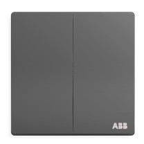 ABB 开关面板 二位单控双开单控开关 轩致系列 灰色 AF122-G