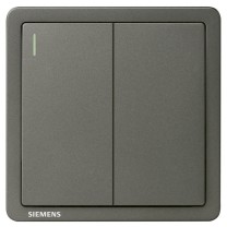 西门子 SIEMENS 开关插座 二开单控带荧光开关面板 致典烟金灰 5TA14223NC06
