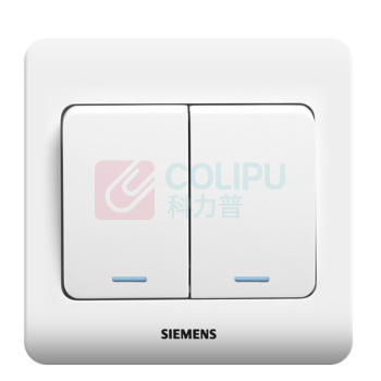 西门子 SIEMENS 开关插座 二开单控面板 86型暗装面板 远景雅白色 5TA02111CC1