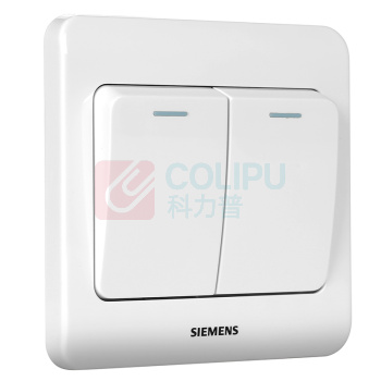 西门子 SIEMENS 开关插座 二开单控面板 86型暗装面板 远景雅白色 5TA02111CC1
