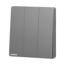 西门子 SIEMENS 开关插座面板 三开单控开关 86型暗装开关 皓彩深灰银 5TA26321NC02
