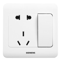 西门子 SIEMENS 开关插座 10A五孔带开关插座 86型暗装面板 远景雅白色 5UB82243NC01