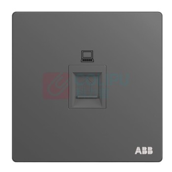 ABB 开关插座面板 一位电脑插座 86型单联网线宽带插座 轩致系列 灰色 AF331-G