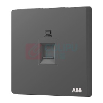 ABB 开关插座面板 一位电脑插座 86型单联网线宽带插座 轩致系列 灰色 AF331-G
