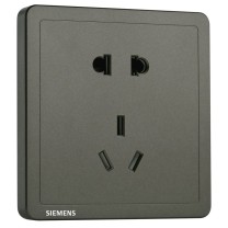 西门子 SIEMENS 开关插座 10A正五孔插座面板 致典烟金灰
