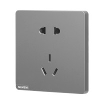 西门子 SIEMENS 开关插座面板 10A正五孔插座 86型暗装插座 皓彩深灰银 5UB26141NC021P
